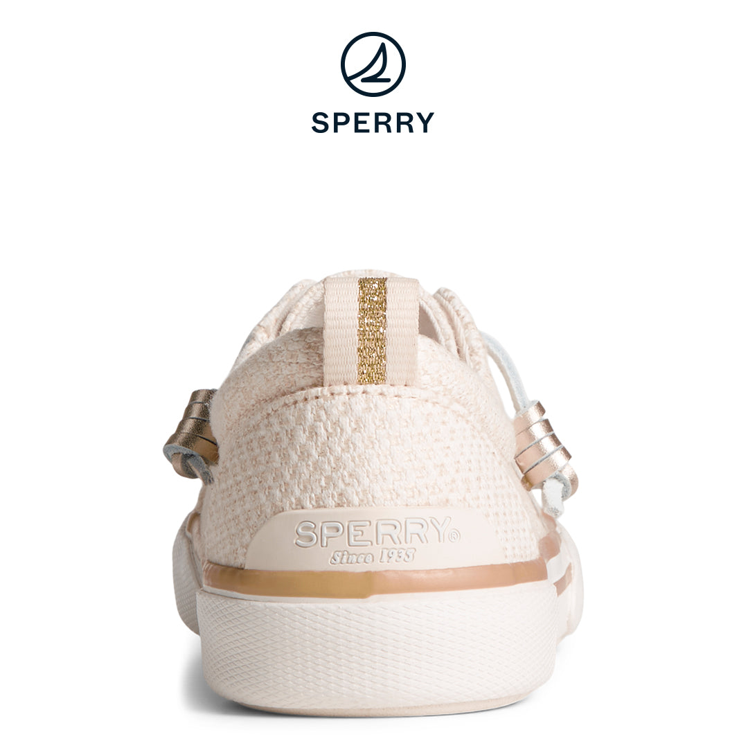 Women's SeaCycled™ Pier Wave Basket Weave Shimmer Sneaker Cream (STS88795)