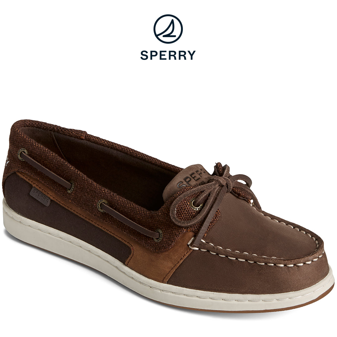 Women's Starfish 1-Eye Leather Baja Boat Shoe Brown (STS89031)