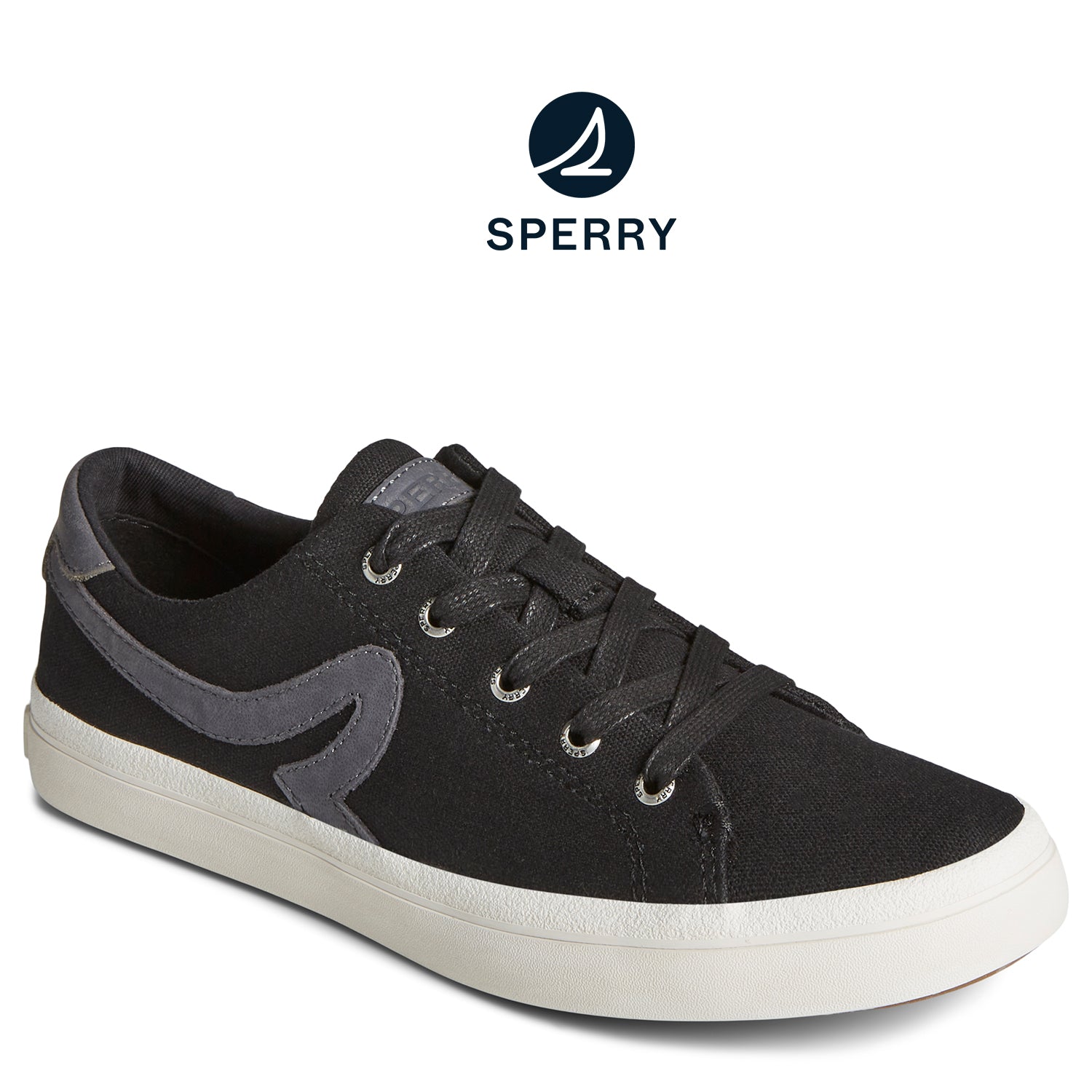 Women's SeaCycled™ Sandy Canvas Sneaker Black (STS89342)