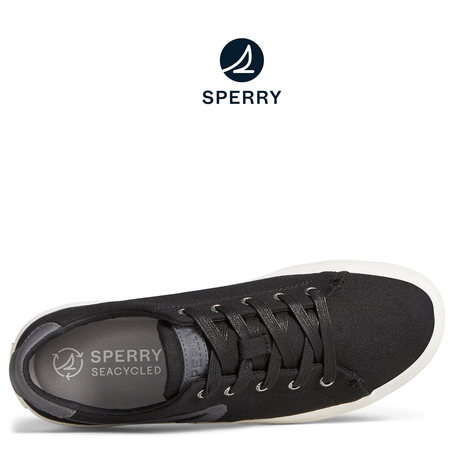 Women's SeaCycled™ Sandy Canvas Sneaker Black (STS89342)
