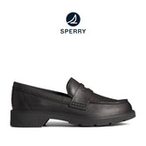 Women's Wells Penny Boat Shoes Topsider - Black (STS896050)