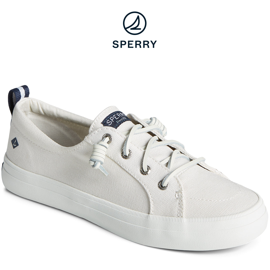 Women's Crest Vibe Linen Sneakers - White (STS99250)