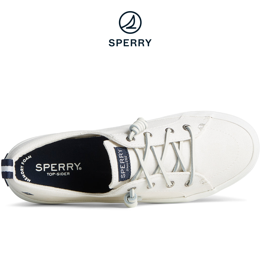 Women's Crest Vibe Linen Sneakers - White (STS99250)