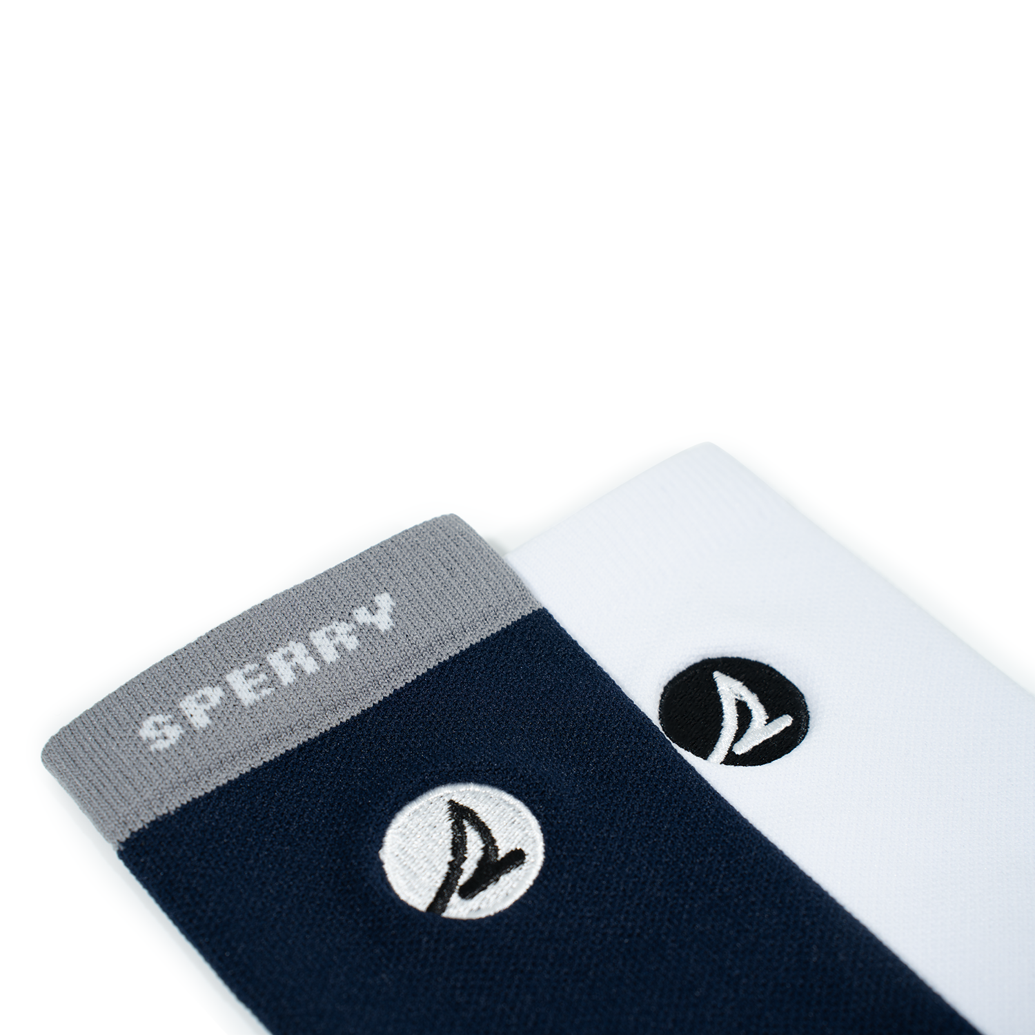 Men's 2 in 1 Crew Socks - White/Navy (25F65681)