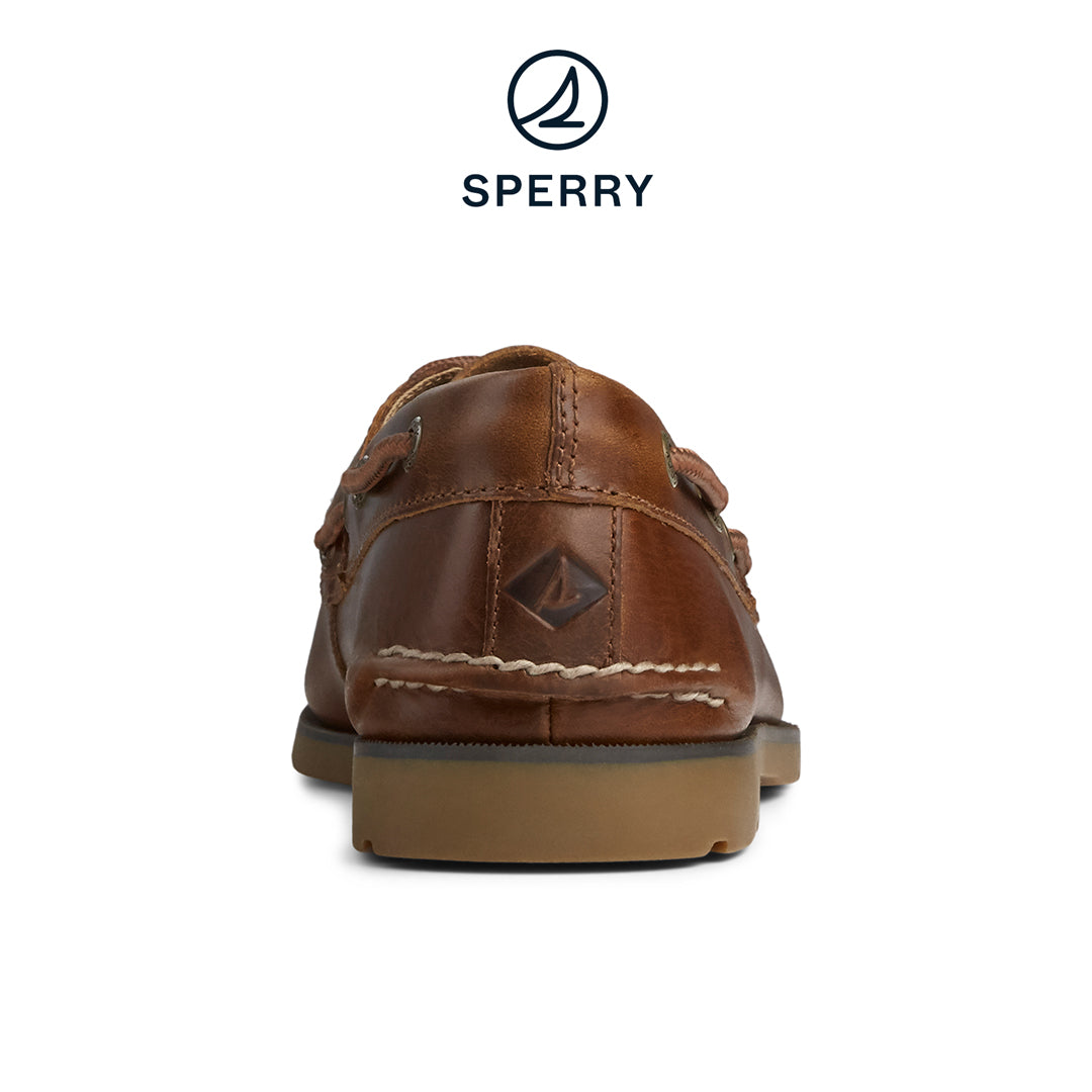 Men's Leeward Yacht Club Boat Shoes Topsider - Tan (STS18231)