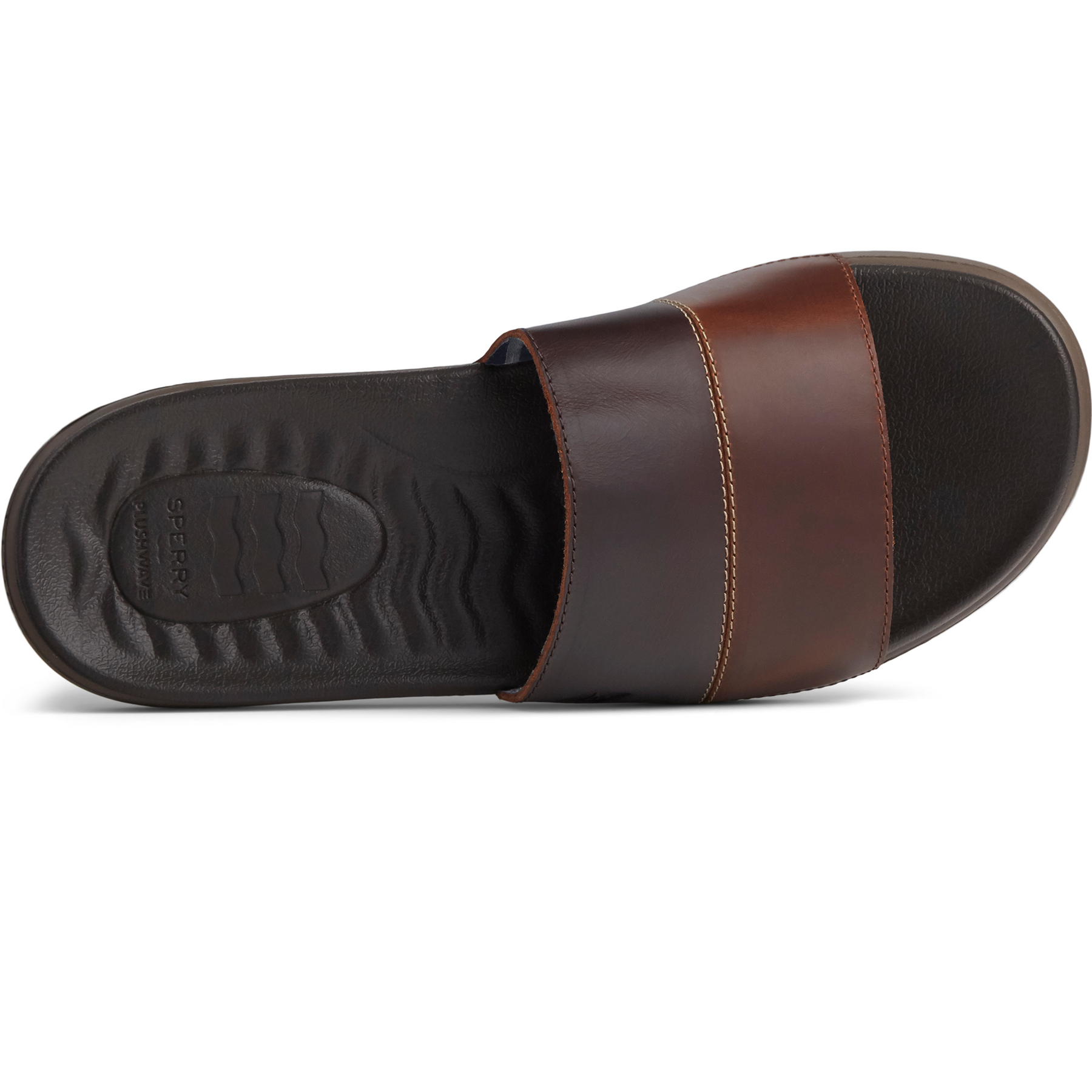 Men's Plushwave Dock Slide Leather Sandals - Brown (STS22215)