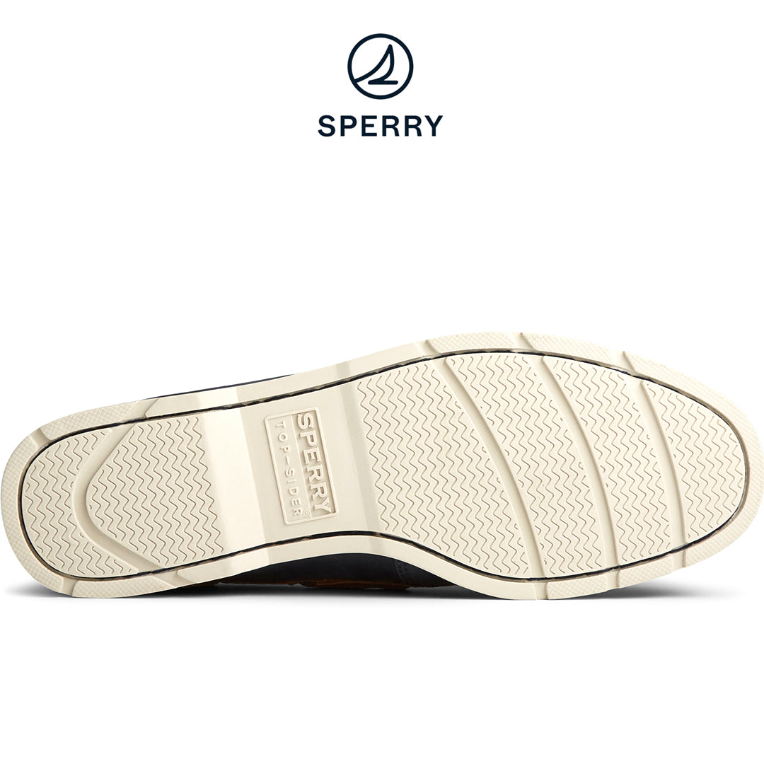 Men's Leeward 2-Eye Leather Navy/Tan Boat Shoes STS22353