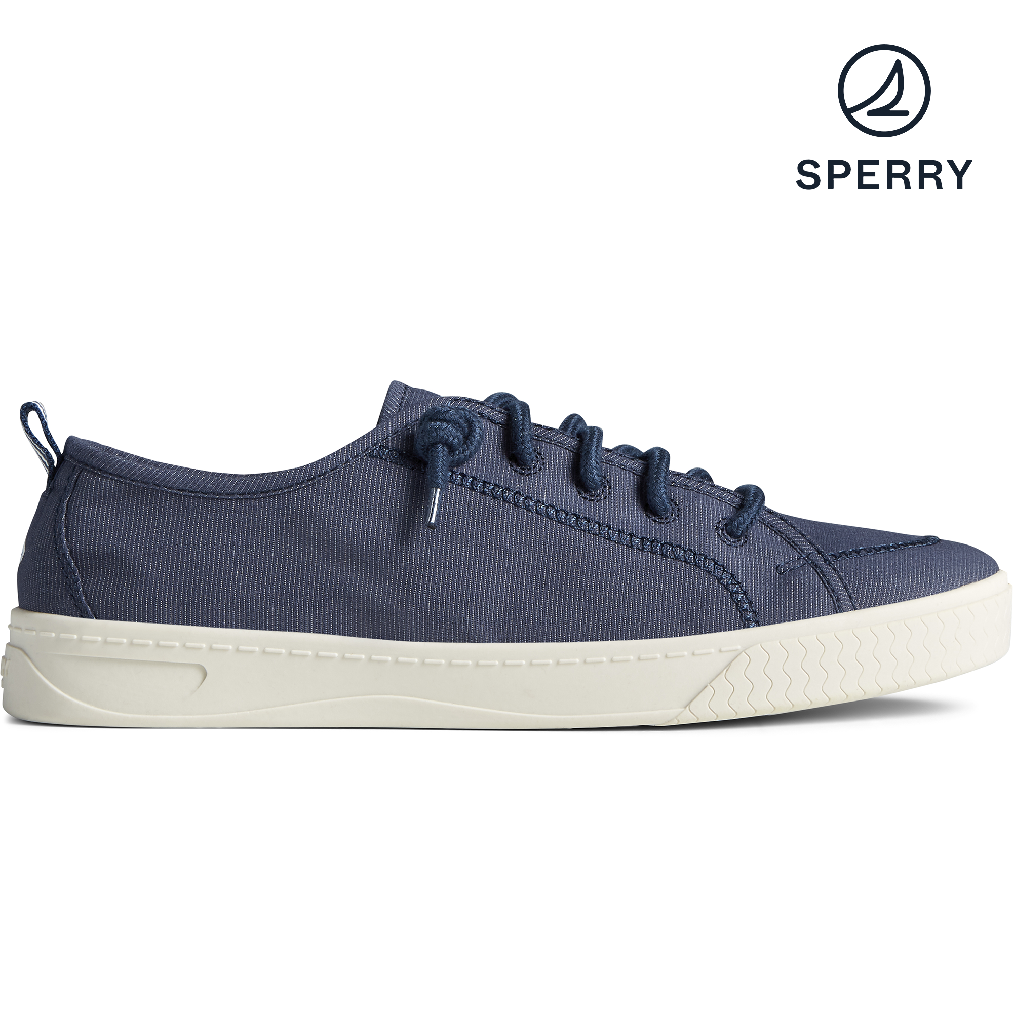 Sperry women's crest 2025 vibe chambray stripe sneaker
