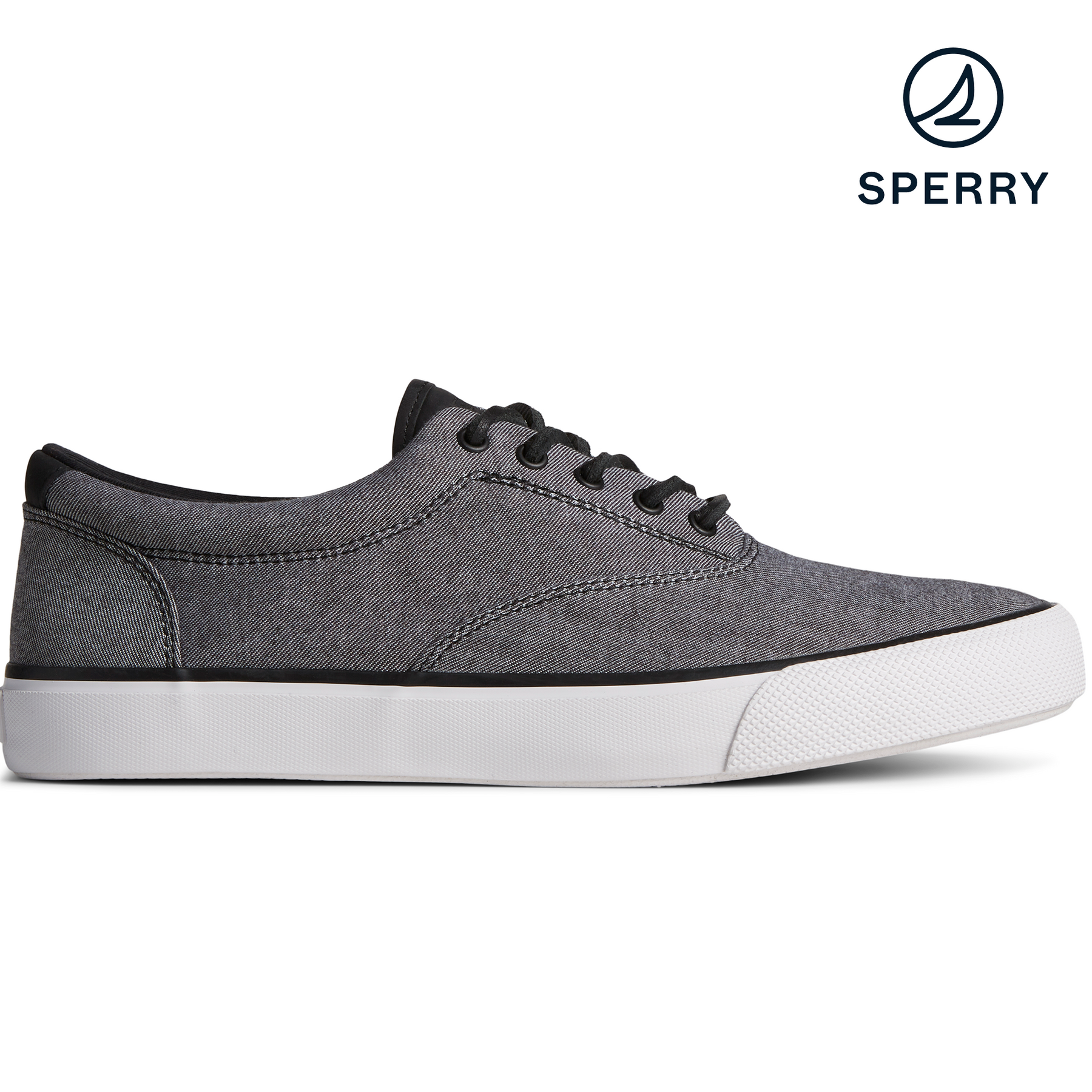 Sperry Men's Striper II CVO SeaCycled™ Twill Sneaker - Black (STS25196)