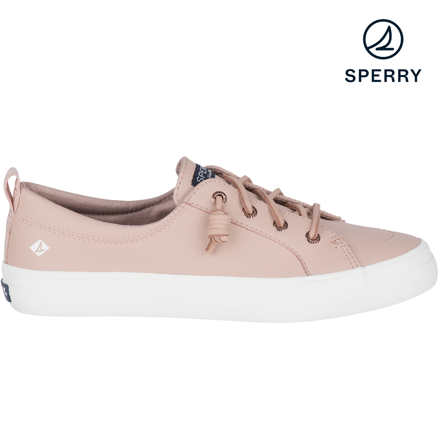 Women's Crest Vibe Leather Rose Dust Sneaker (STS84598)