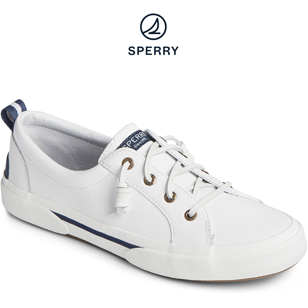 Women's Pier Wave Leather Sneakers - White (STS85749)