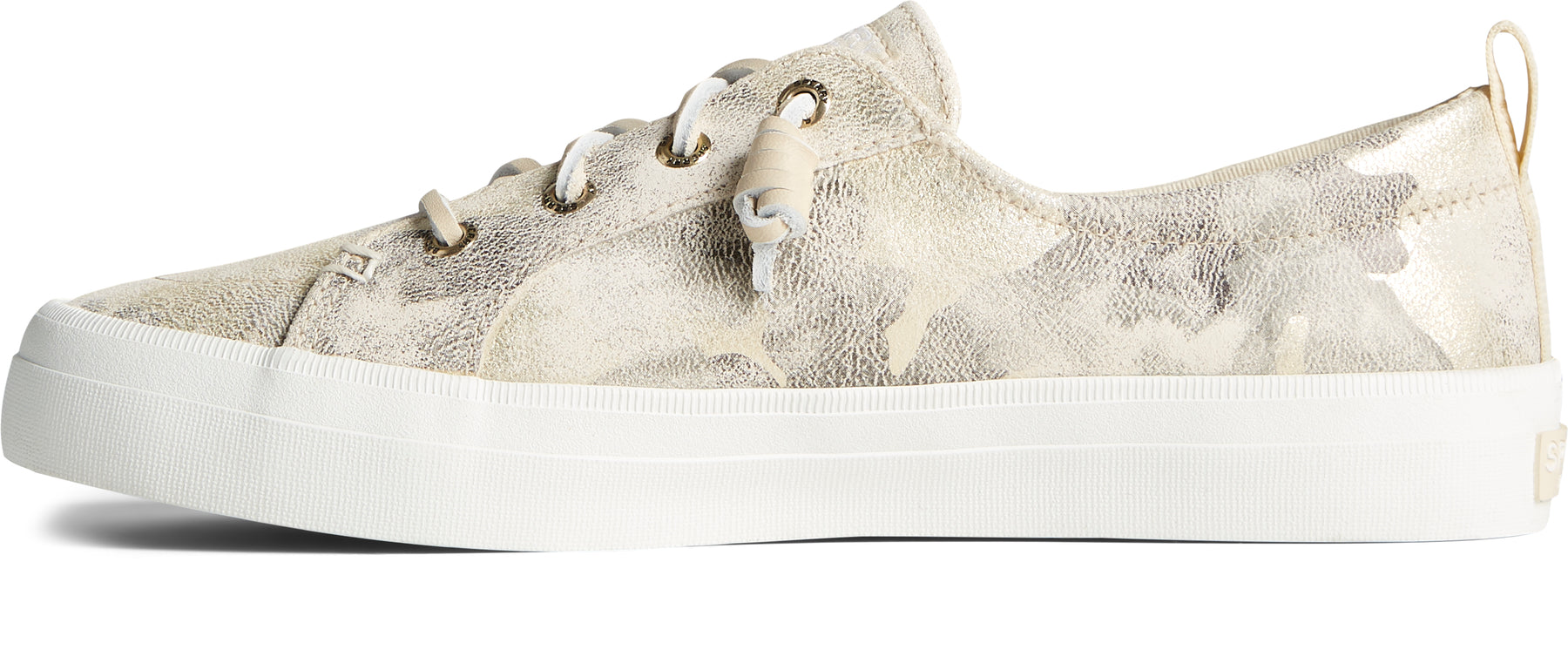 Women's Crest Vibe Camo Metallic Leather Sneaker - Ivory (STS87045)