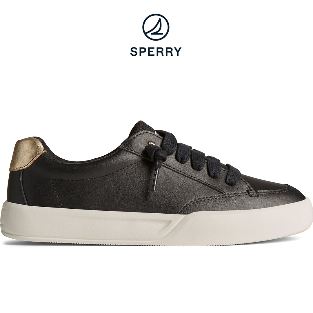 Sperry black deals leather sneakers