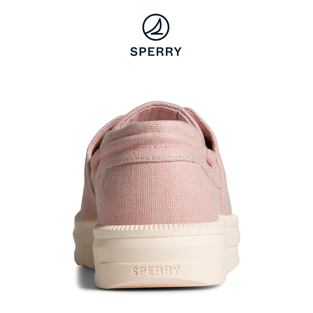 Women's Cruise Plushstep Slubby Linen Boat Sneaker Rose (STS88423)