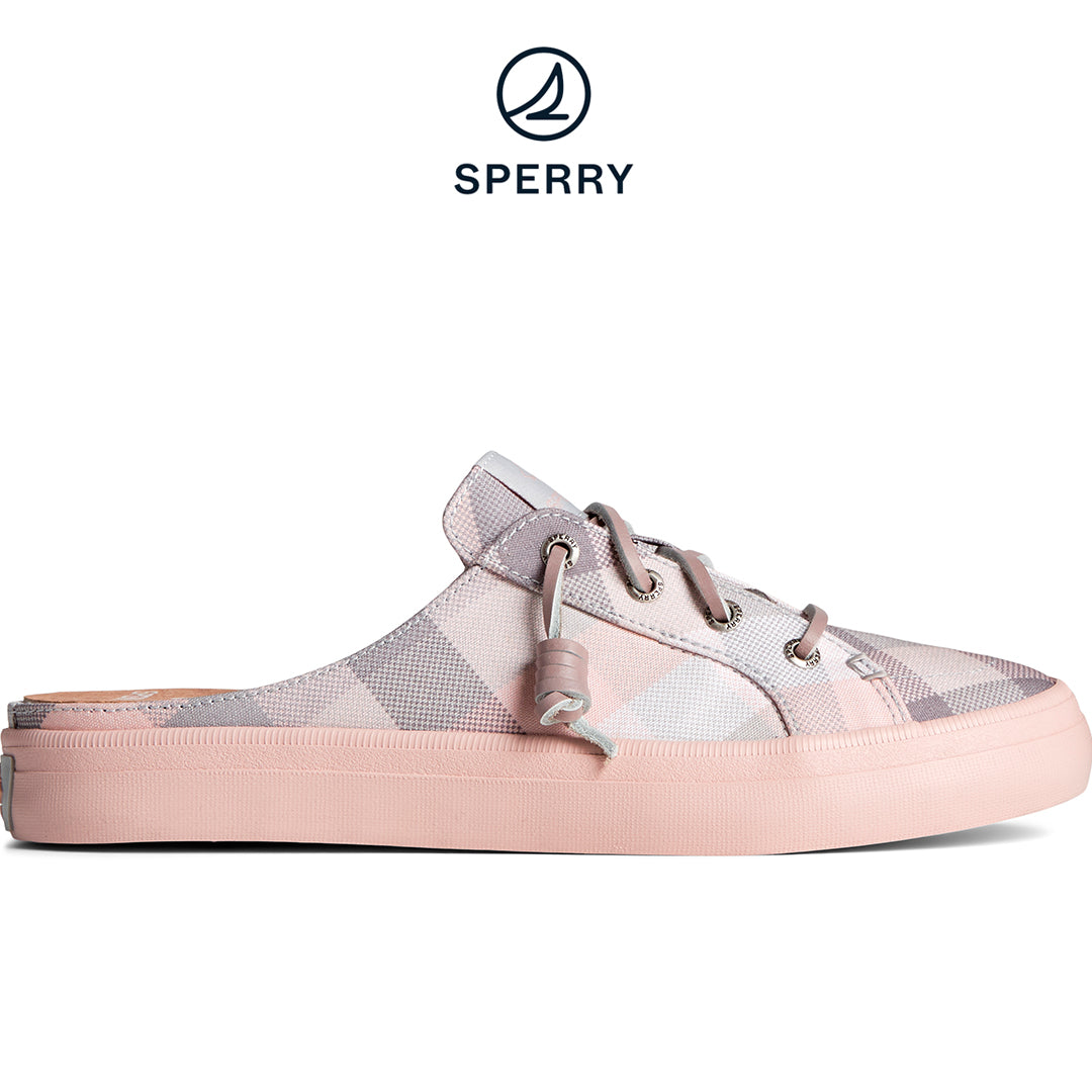 Women's SeaCycled™ Crest Vibe Gingham Mule Sneaker Grey/Pink (STS88443)