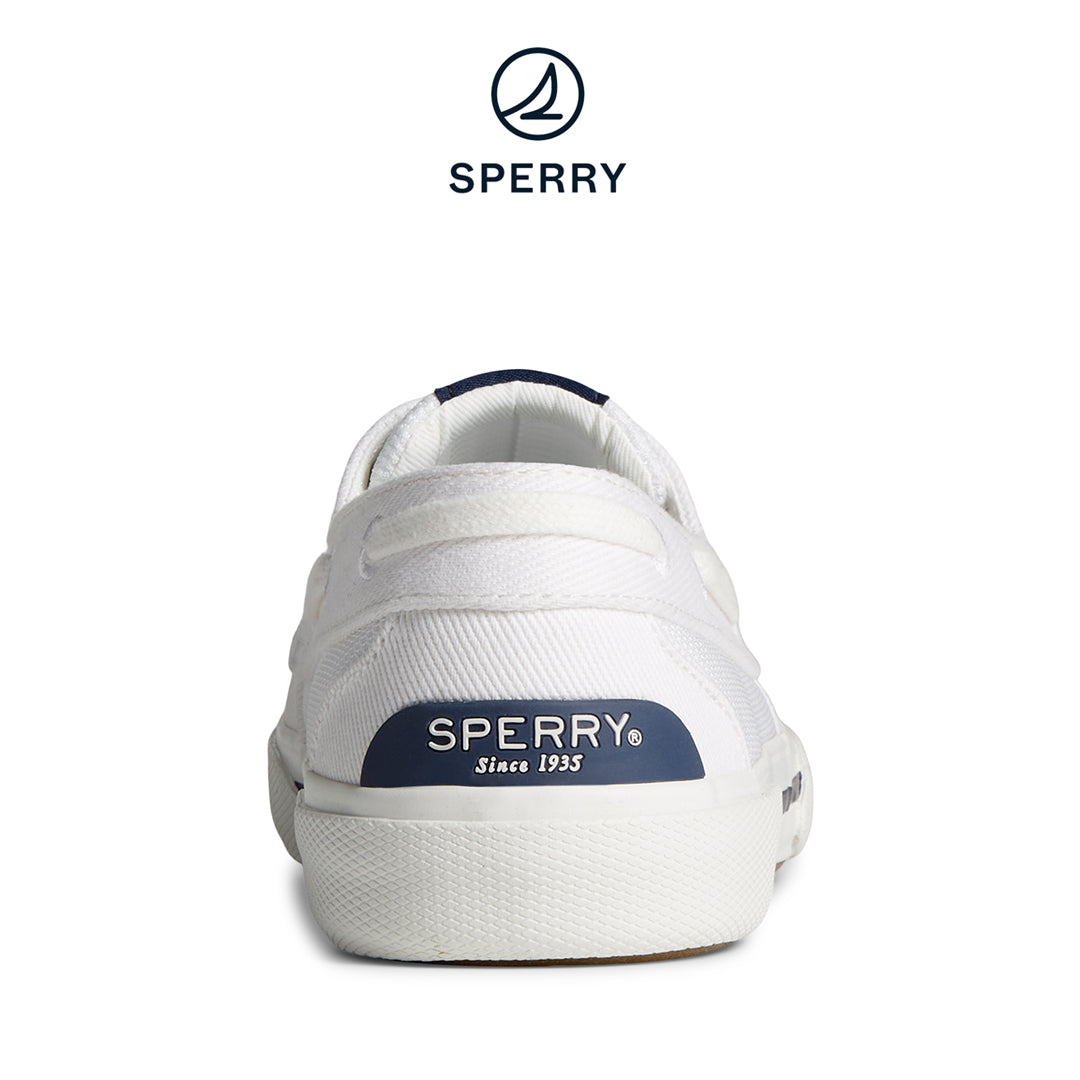 Women's Pier Wave Washed Heavy Twill Boat Sneakers - White (STS88552)