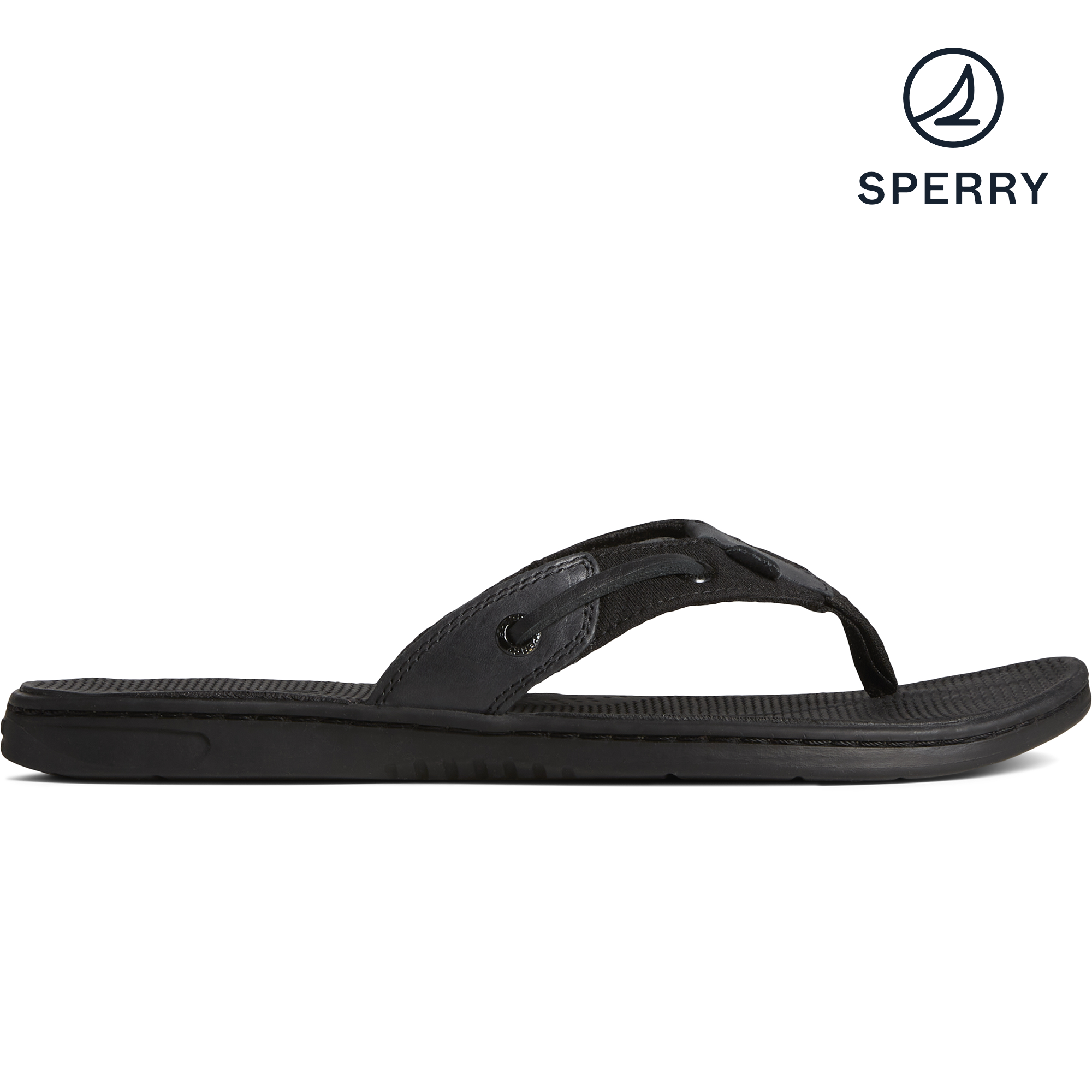 Women's Seafish Iridescent Sparkle Flip Flop - Black (STS88589)