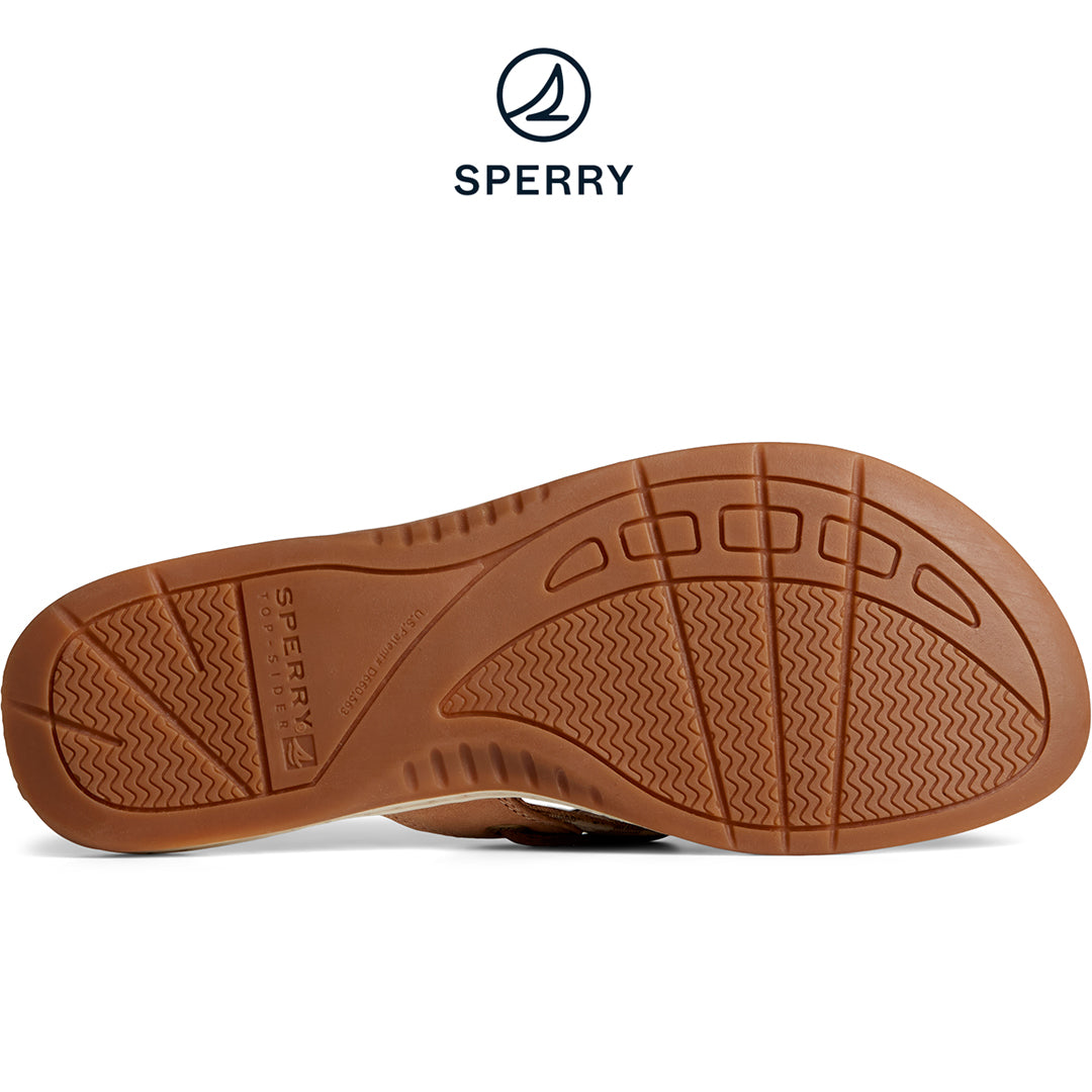 Women's Seafish Chambray Stripes Flip Flop Tan (STS88645)