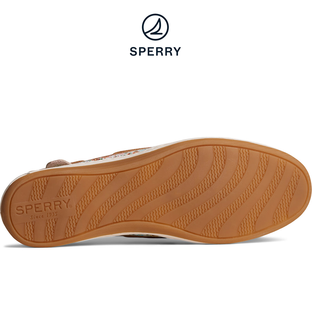 Women's Koifish Ditsy Floral Boat Shoe Tan (STS88691)
