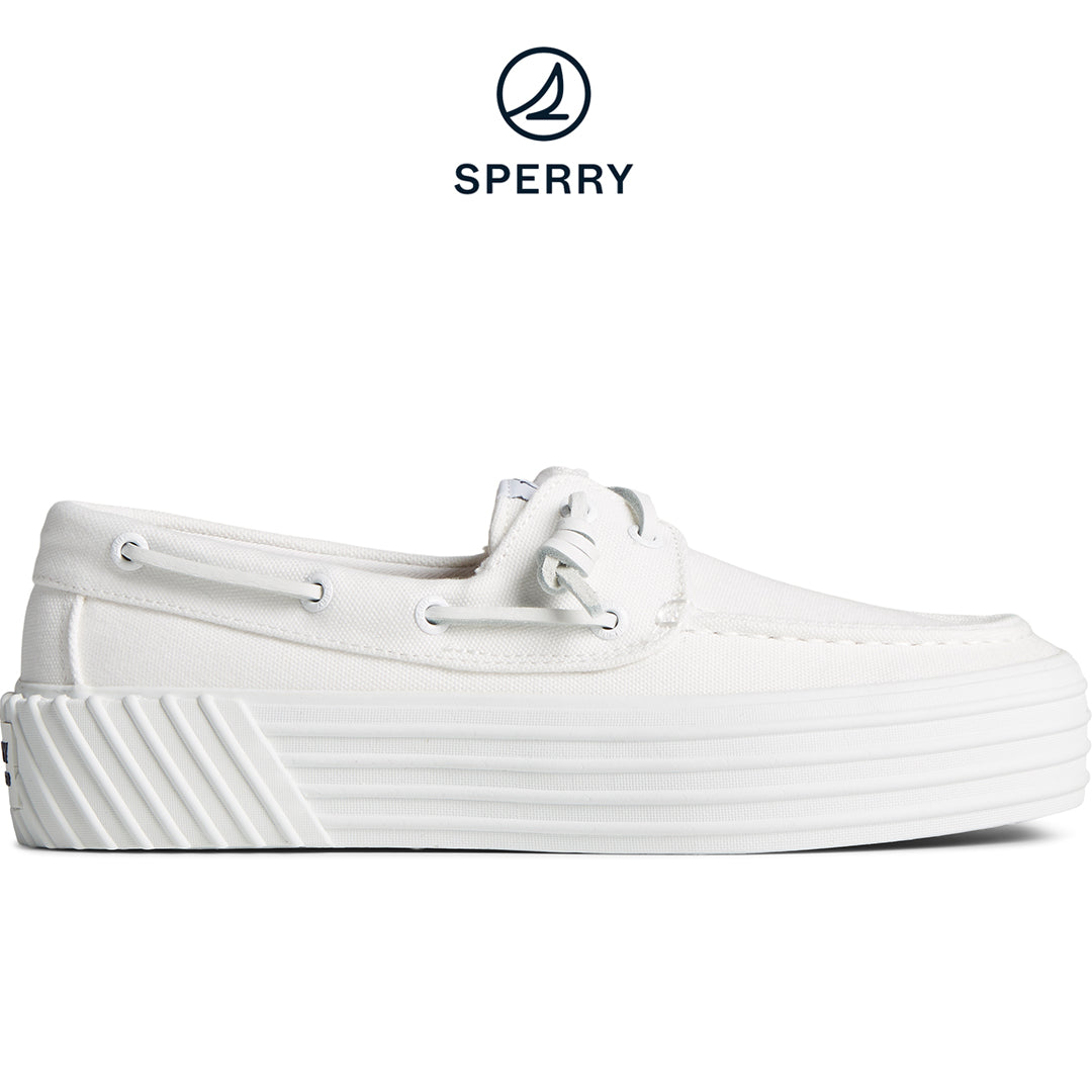 Womens white hot sale sperry sneakers