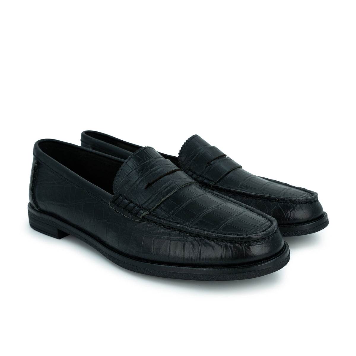Women's Seaport Penny Emb Croco Casual - Black (L14447524)