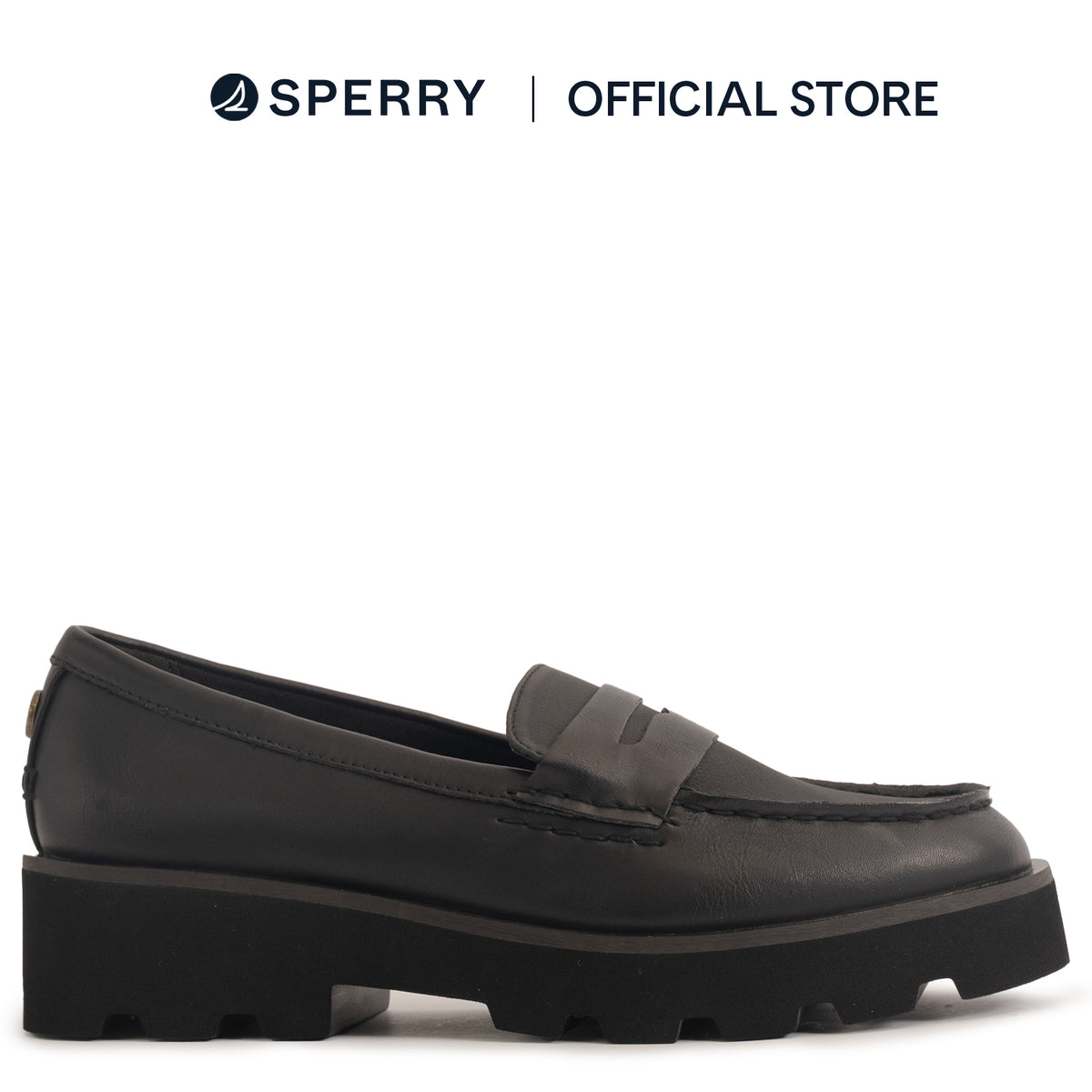 Women's Chunky Penny Casual Leather - Black (25F03062)