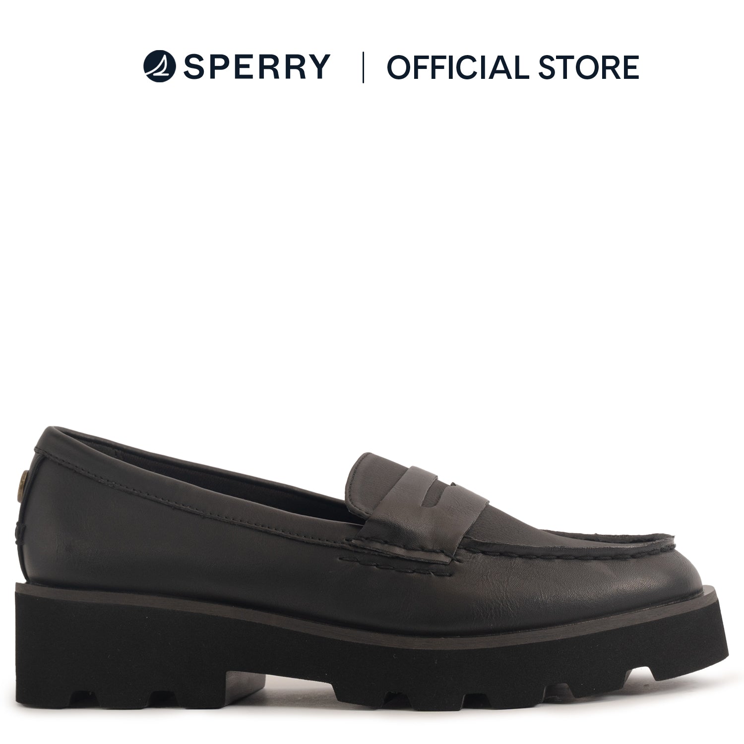 Women's Chunky Penny Casual Leather - Black (25F03062)