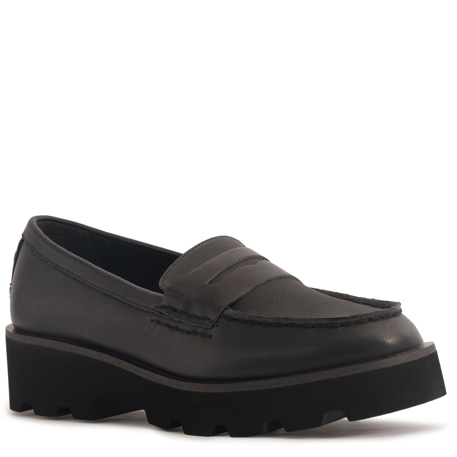 Women's Chunky Penny Casual Leather - Black (25F03062)