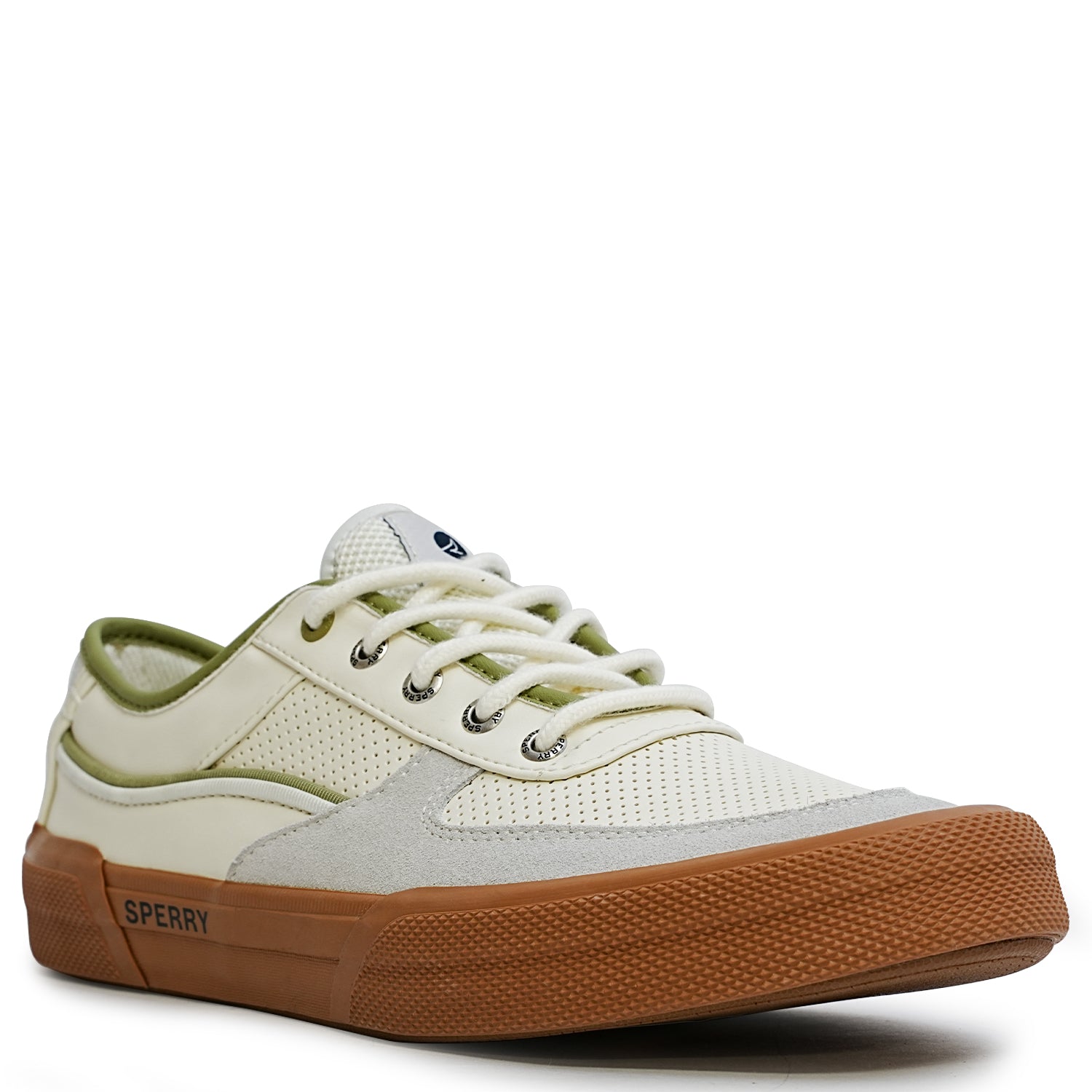 Men's Soletide Leather Sneakers - Offwhite/Sage/Blue (25F03491)