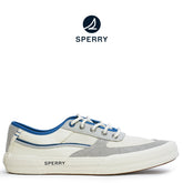 Men's Soletide Leather Sneakers - Offwhite/Blue/Grey (25F03511)