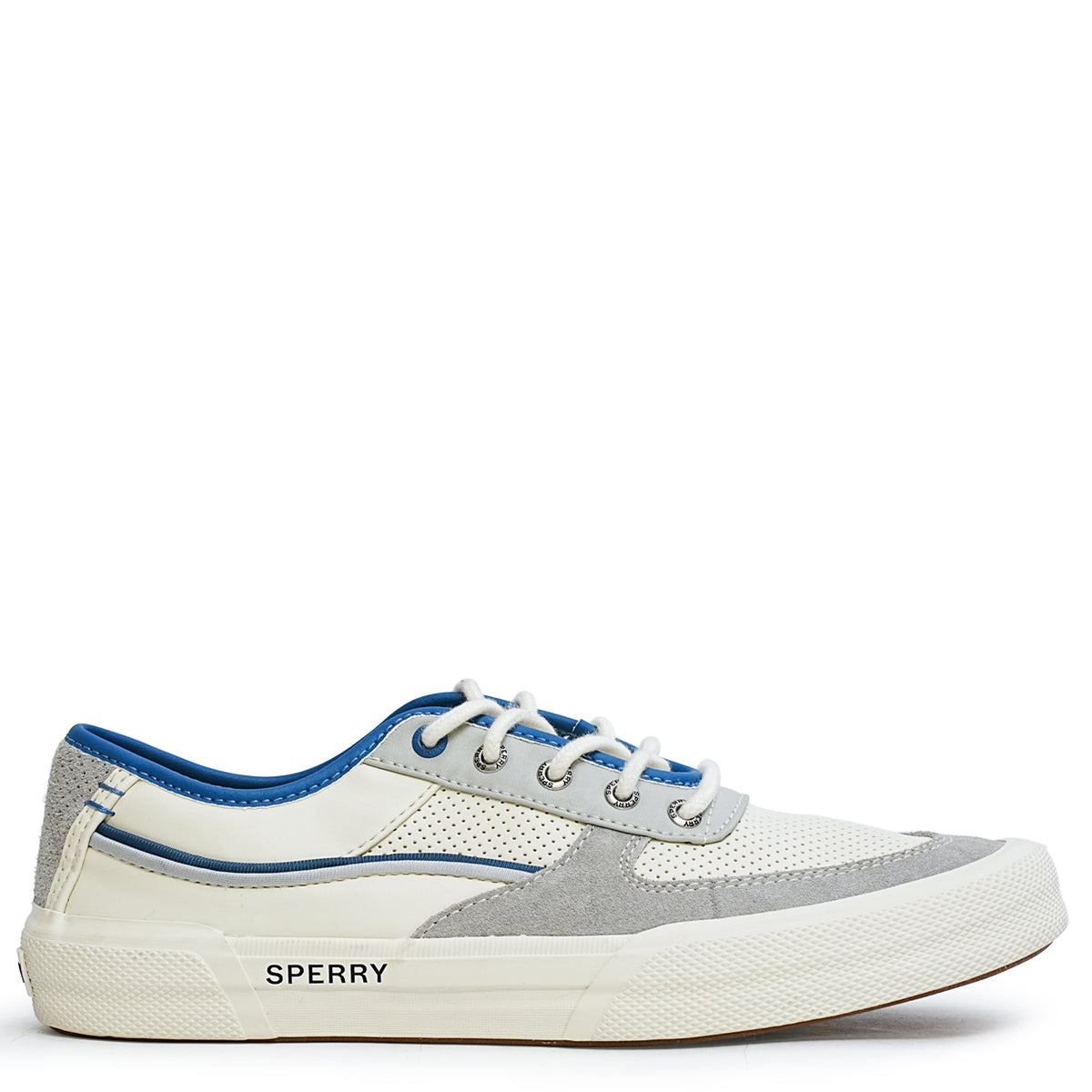 Men's Soletide Leather Sneakers - Offwhite/Blue/Grey (25F03511)