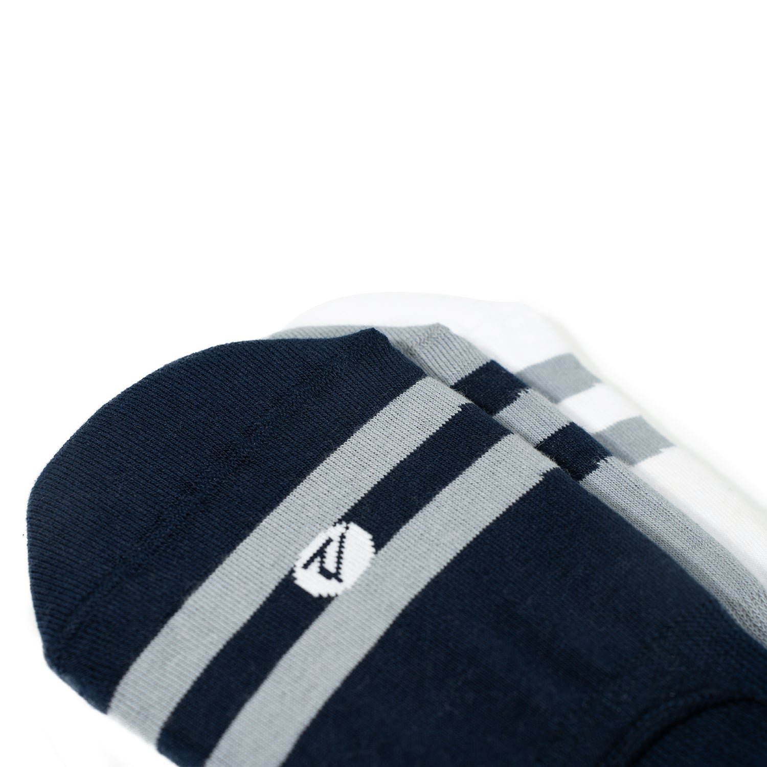 Women's 3• In• 1 Sneaker No Show Stripes - Grey/White/Navy (25F65532)