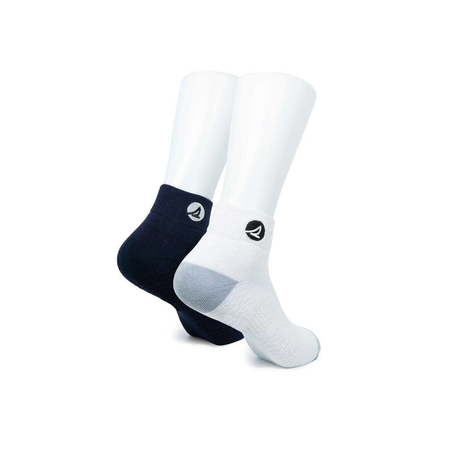 Men's 2• In• 1 Ankle Socks Embroidered - White/Navy (25F65631)