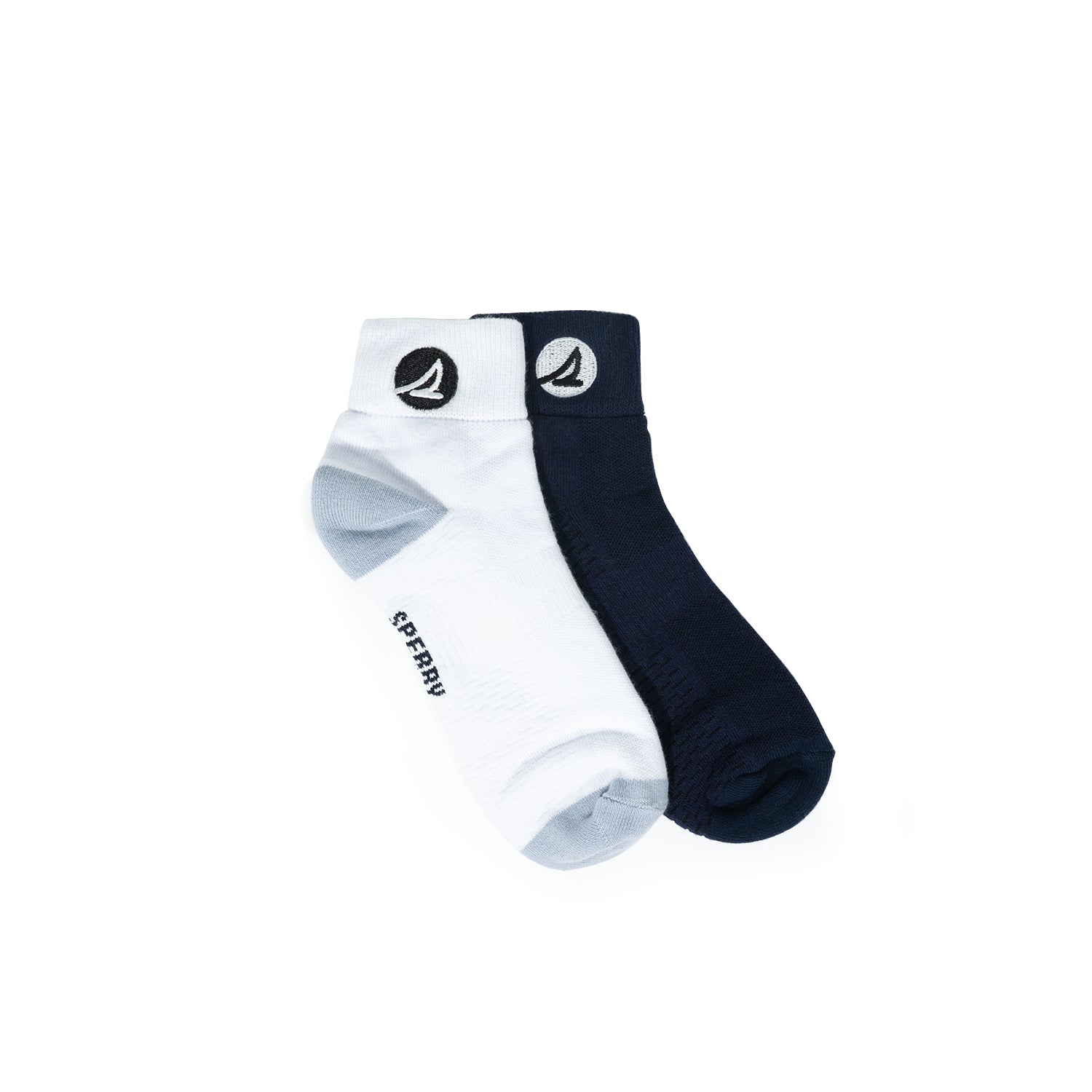 Men's 2• In• 1 Ankle Socks Embroidered - White/Navy (25F65631)