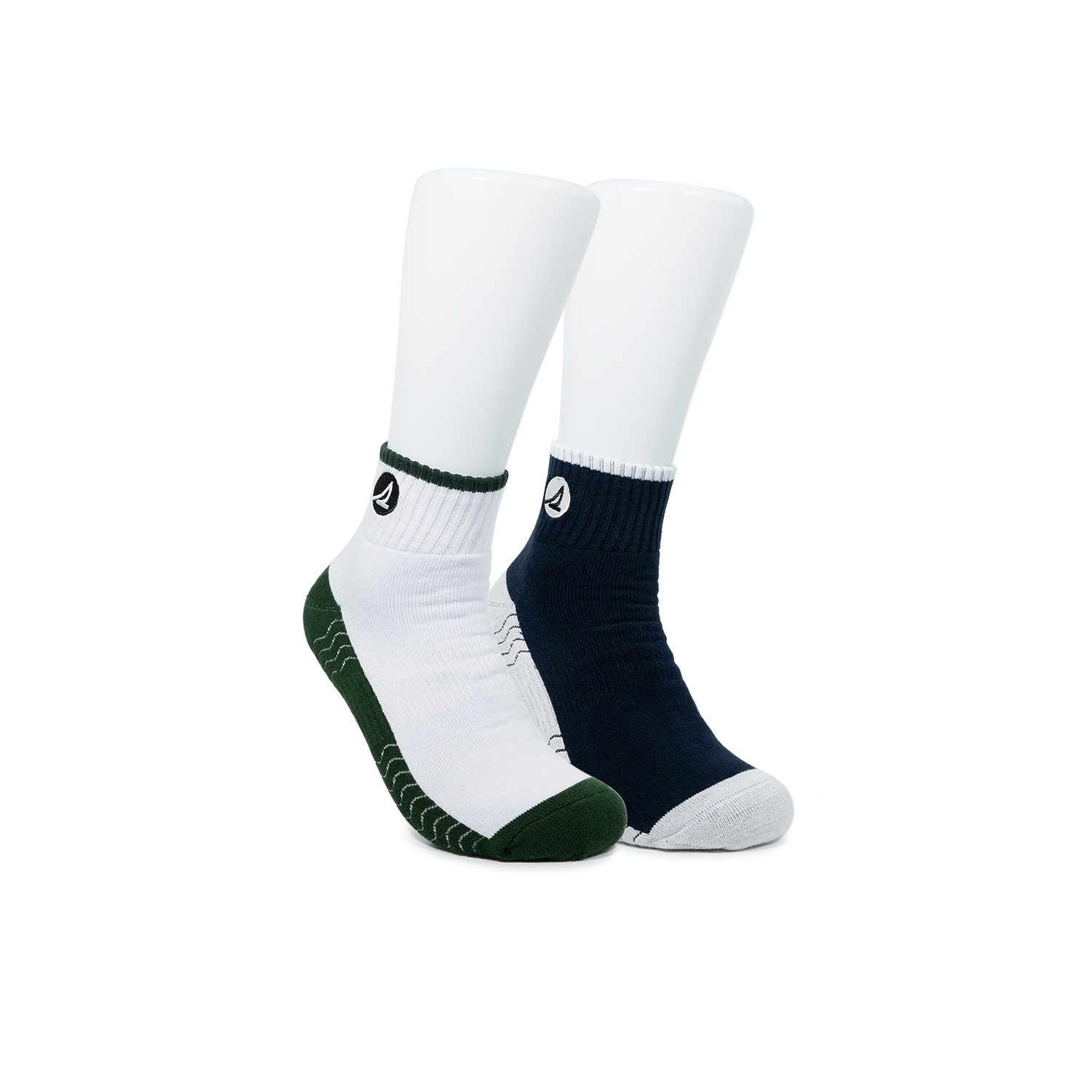 2• In• 1 Ankle Socks Accents - Green/Navy (25F65641)