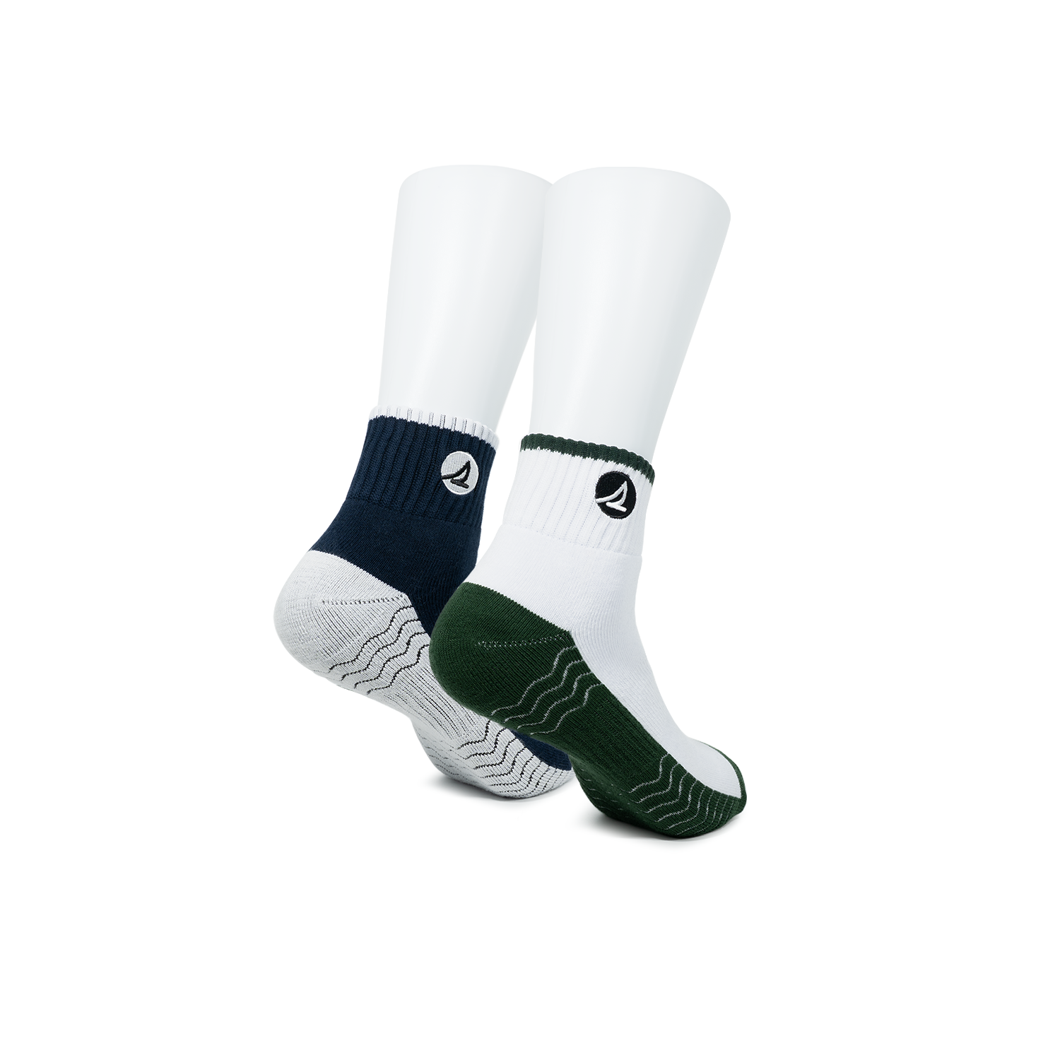 Men's 2• In• 1 Ankle Socks Accents - Green/Navy (25F65641)