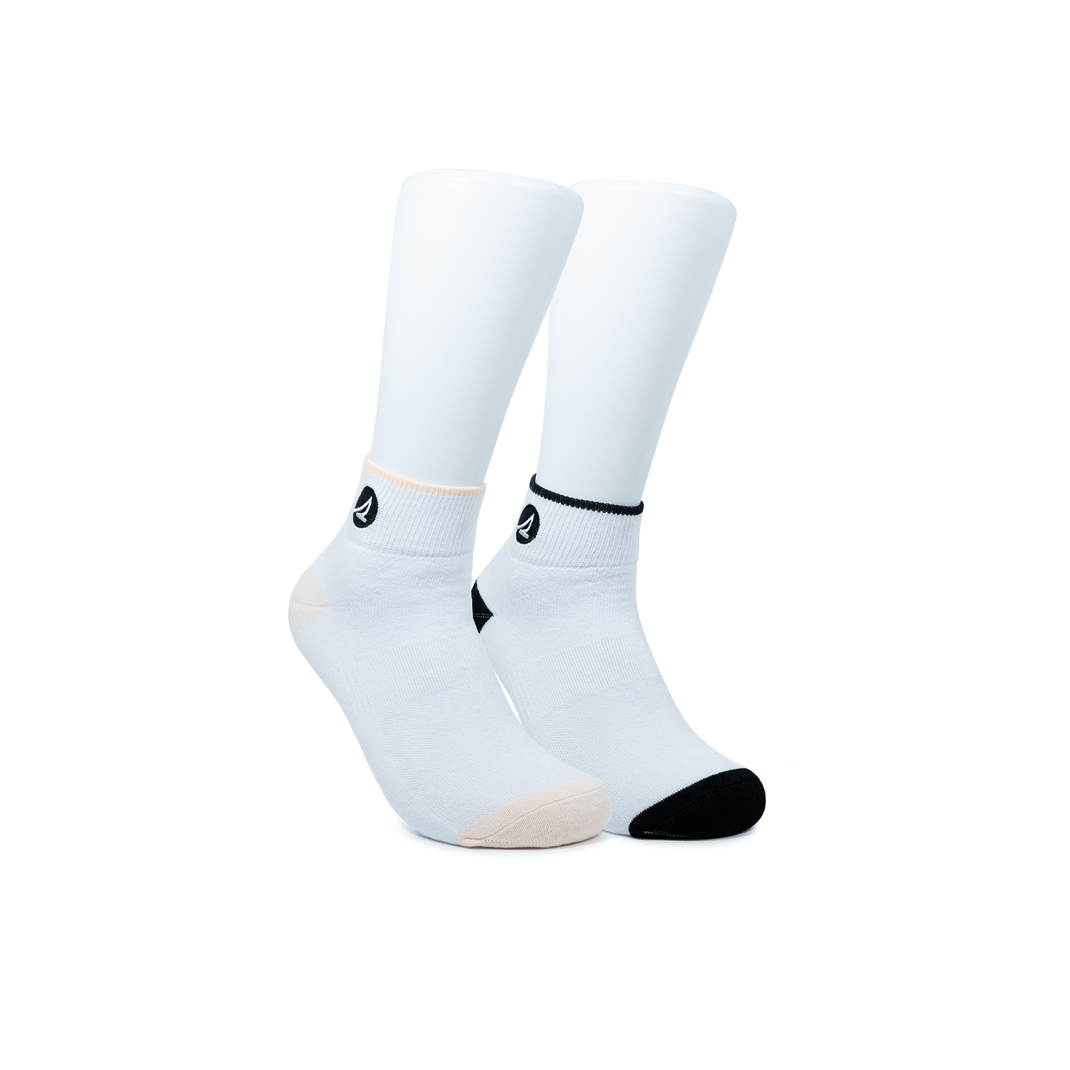 2• In• 1 Ankle Socks Embroidered - White/Navy (25F65652)