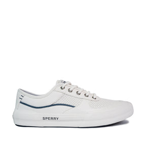 Men's Soletide Leather Sneakers - Off White/Blue Wave (25S00391)