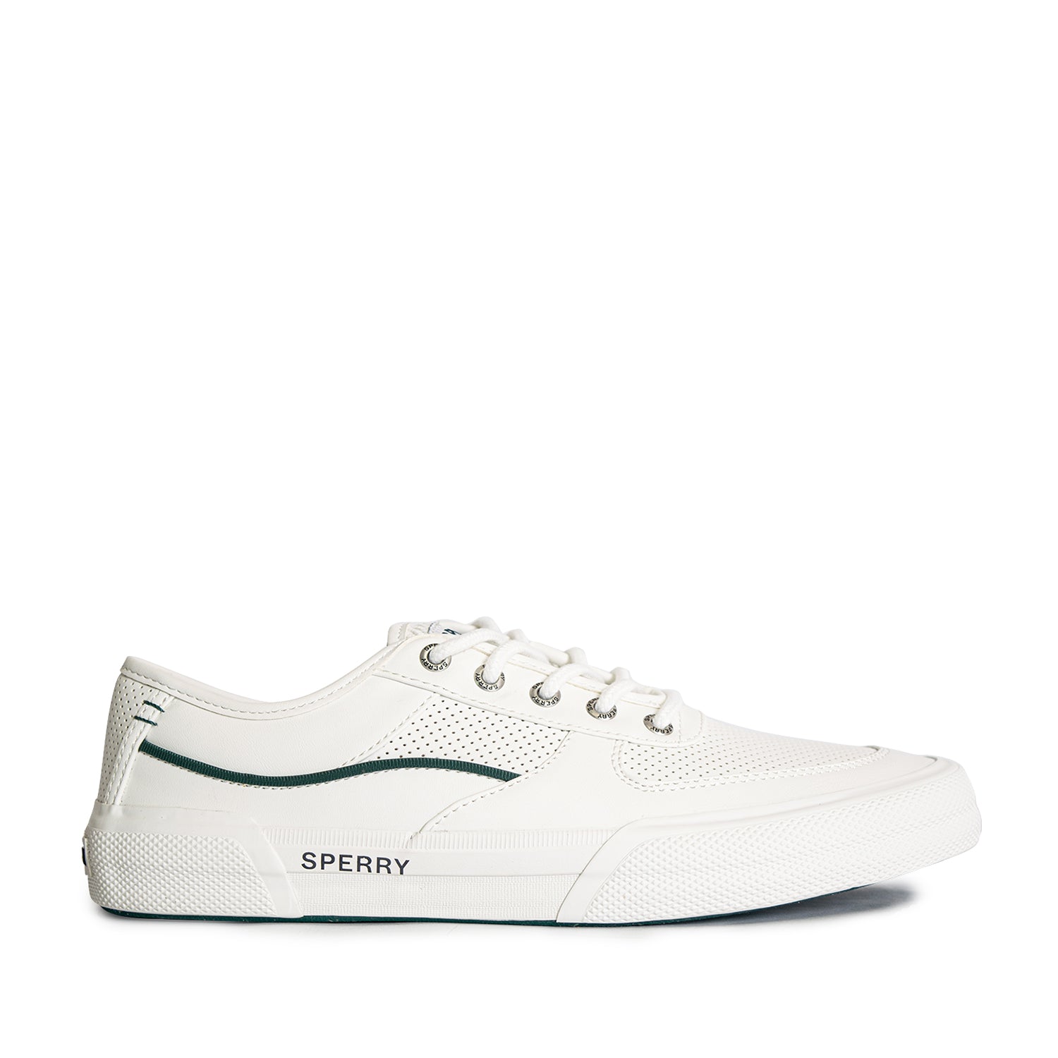 Men's Soletide Leather Sneakers - Off White/Green (25S00401)