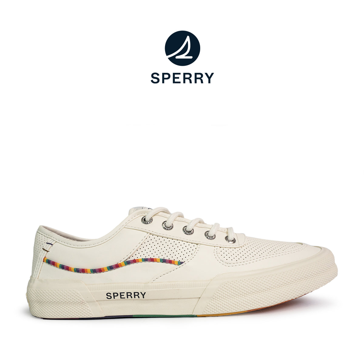Men's Soletide Leather Sneakers - Light Beige/Rainbow (25S00411)