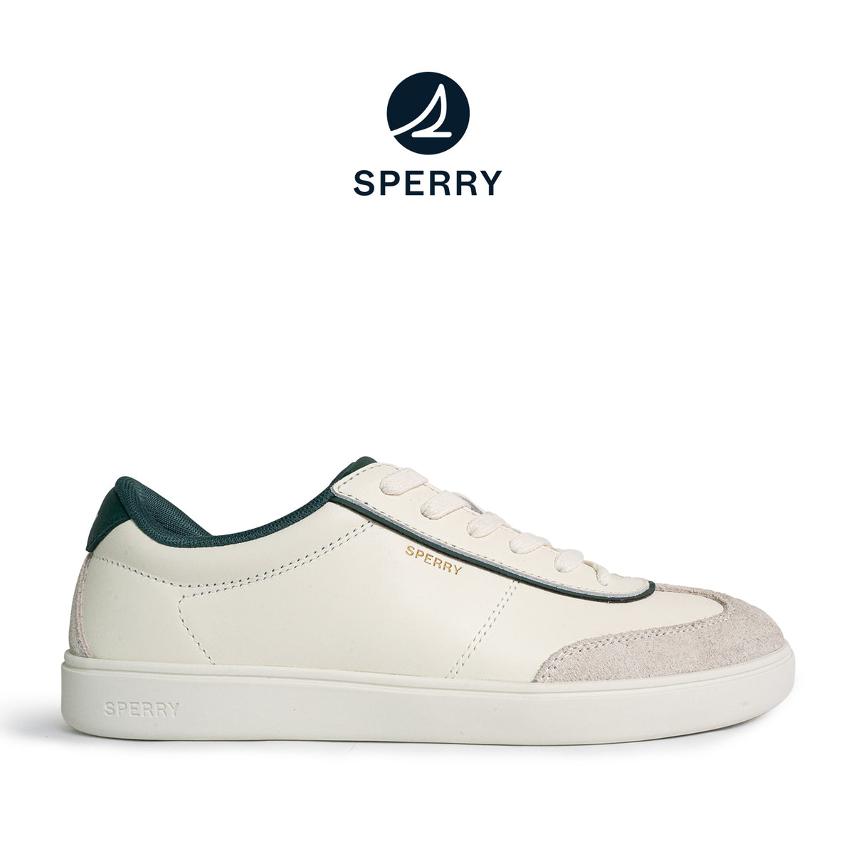 Men's Pier 90 Leather Sneakers - Off-White/Green (25S00421)