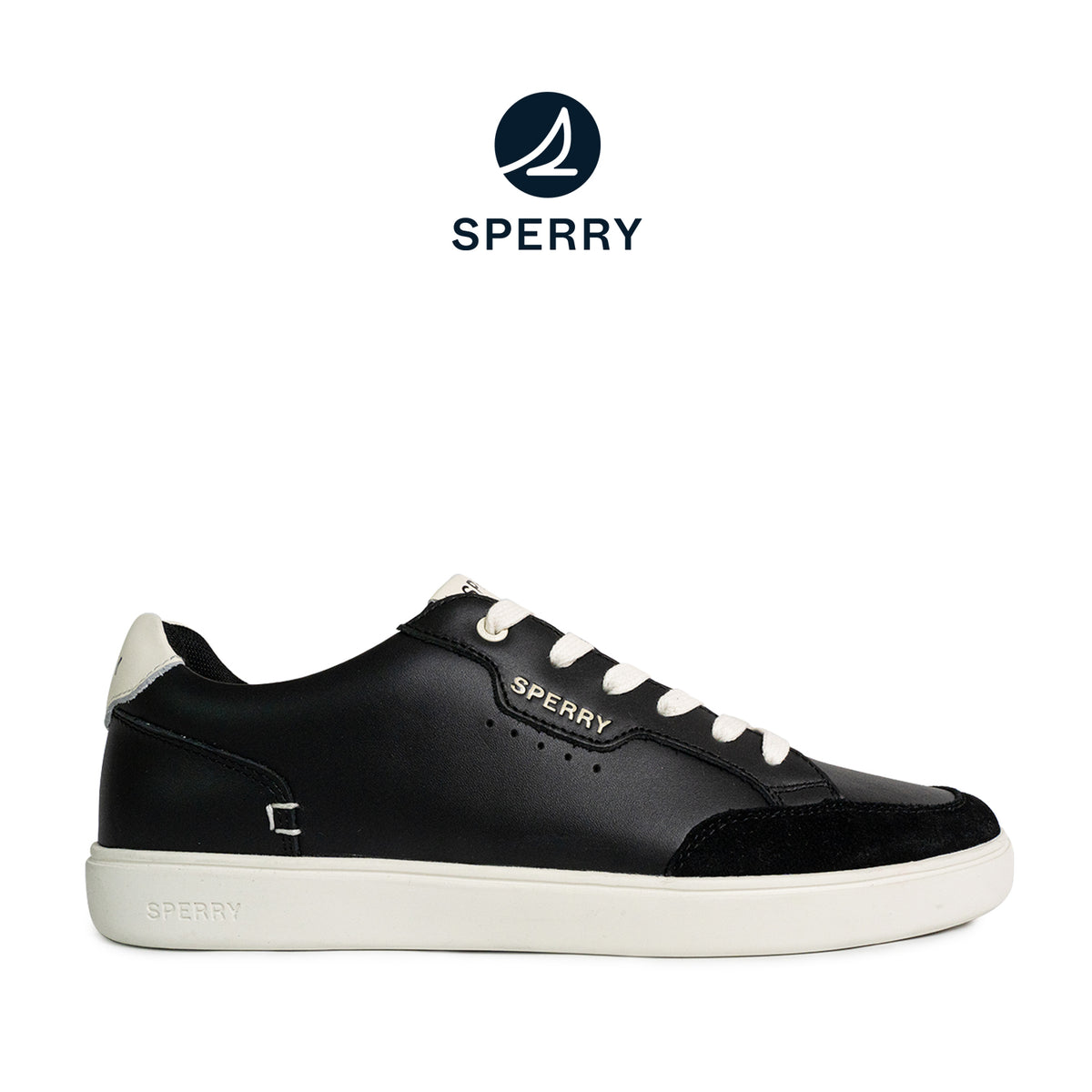 Men's Crew 90 Leather Sneakers - Black/Off-White (25S00461)