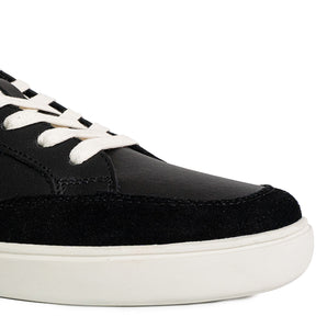 Men's Crew 90 Leather Sneakers - Black/Off-White (25S00461)