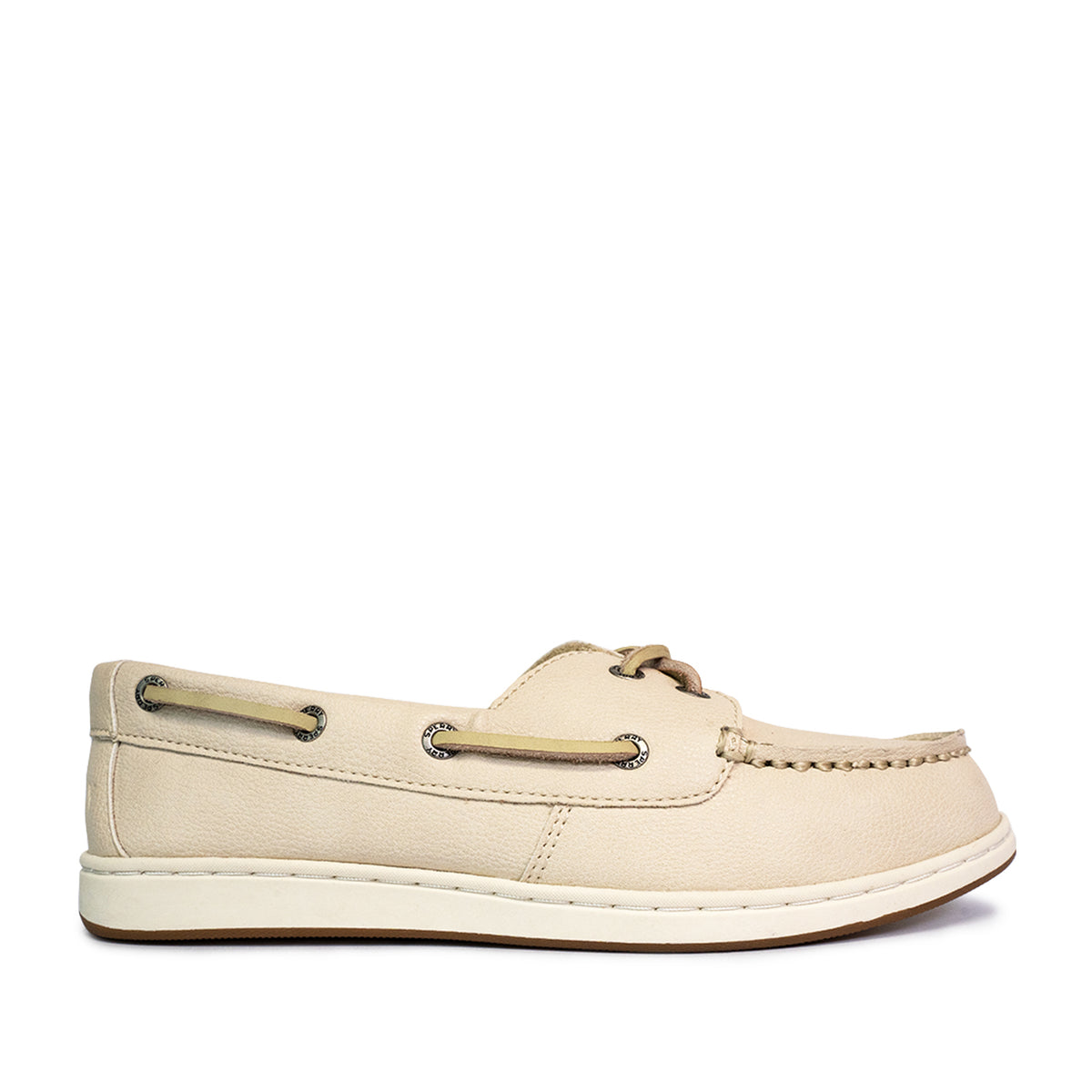 Women's Authentic Original™ Jewelfish 2-Eye Leather Boat Shoes Topsider - Light Beige/Off White (25S00702)
