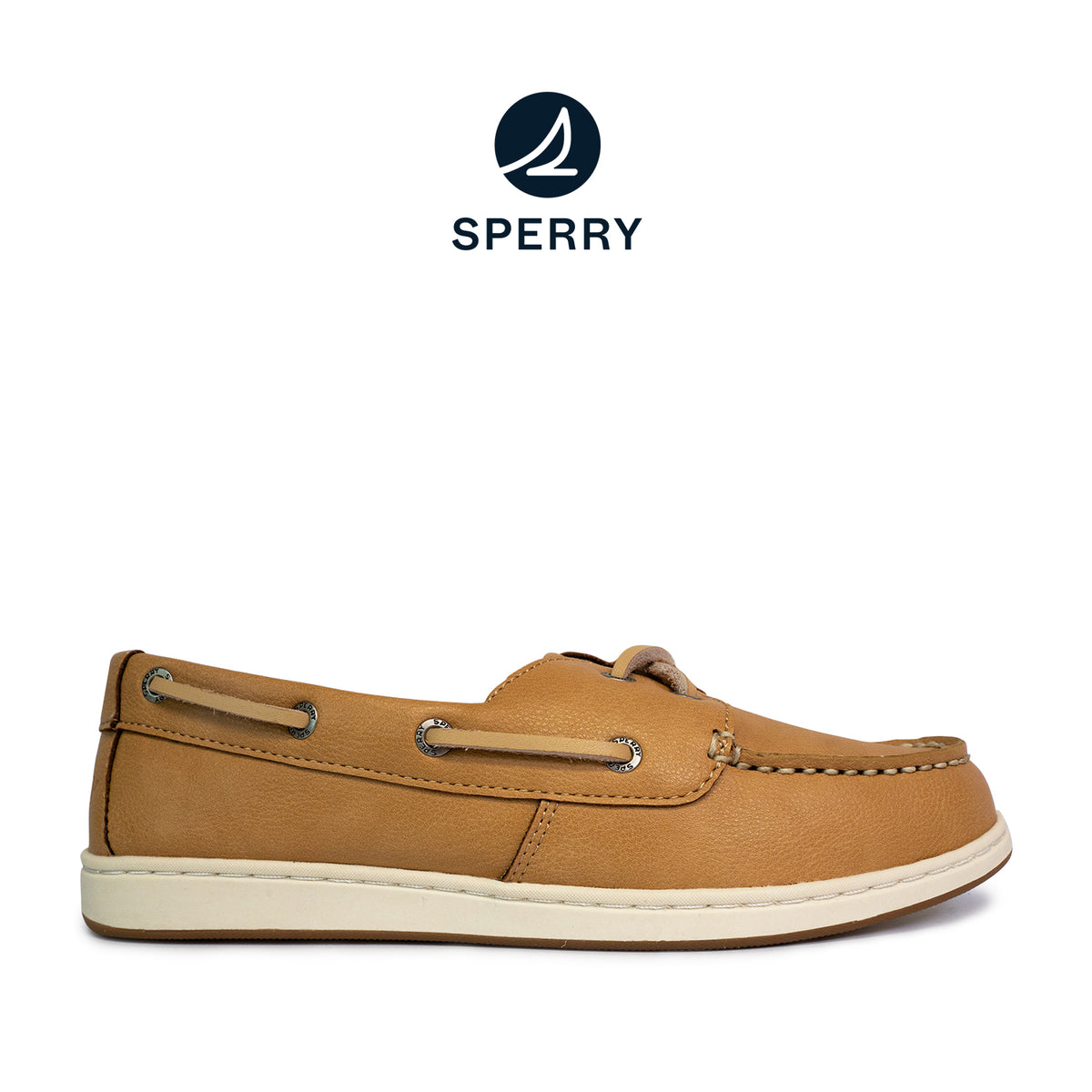 Women's Authentic Original™ Jewelfish 1-Eye Leather Boat Shoes Topsider - Light Tan/Off White (25S00712)