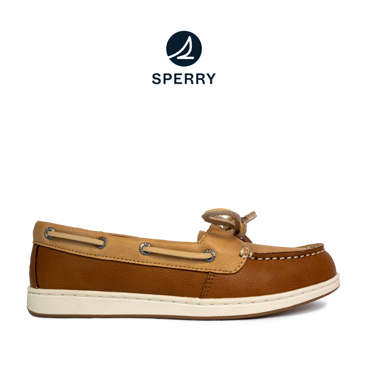Women's Authentic Original™ Jewelfish 1-Eye Leather Boat Shoes Topsider - Light Tan/Dark Tan (25S00732)