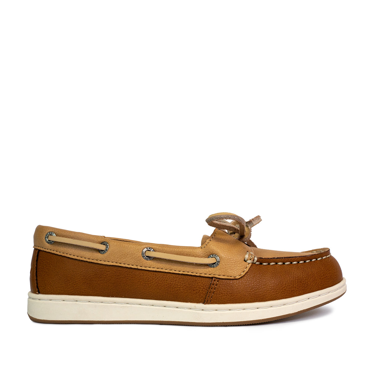 Women's Authentic Original™ Jewelfish 1-Eye Leather Boat Shoes Topsider - Light Tan/Dark Tan (25S00732)