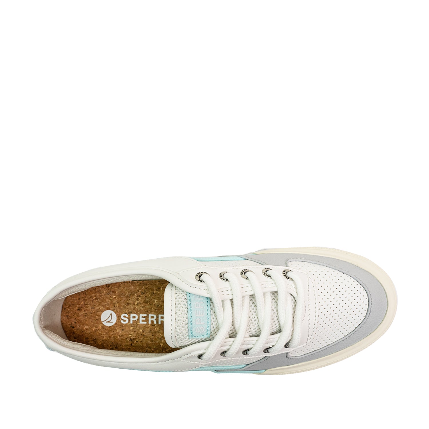Women's Soletide Leather Sneakers - White/Blue (25S00932)