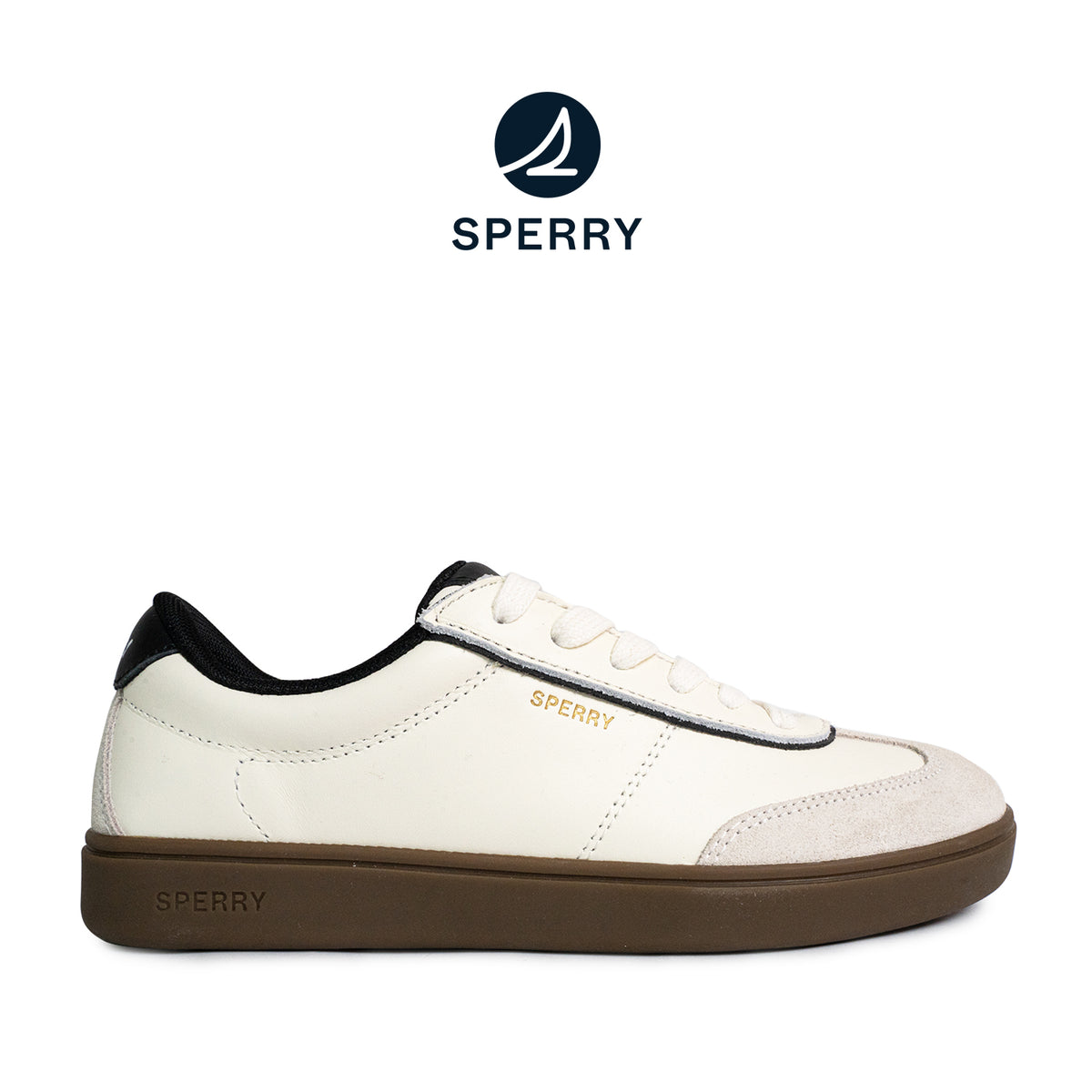 Women's Pier 90 Leather Sneakers - Off White/Black/Gum (25S00972)