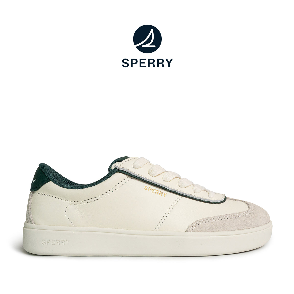 Women's Pier 90 Leather Sneakers - Off White/Green (25S00982)